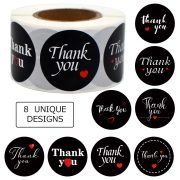 Custom printed roll 1.5 inch round 500 pcs craft  thank you adhesive paper sticker