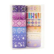 Gold Foil Masking Tape Plant Decorative Adhesive Tape Sticker Scrapbook Diary Stationery 12PcsSet Cute Galaxy Washi Tape Kawaii